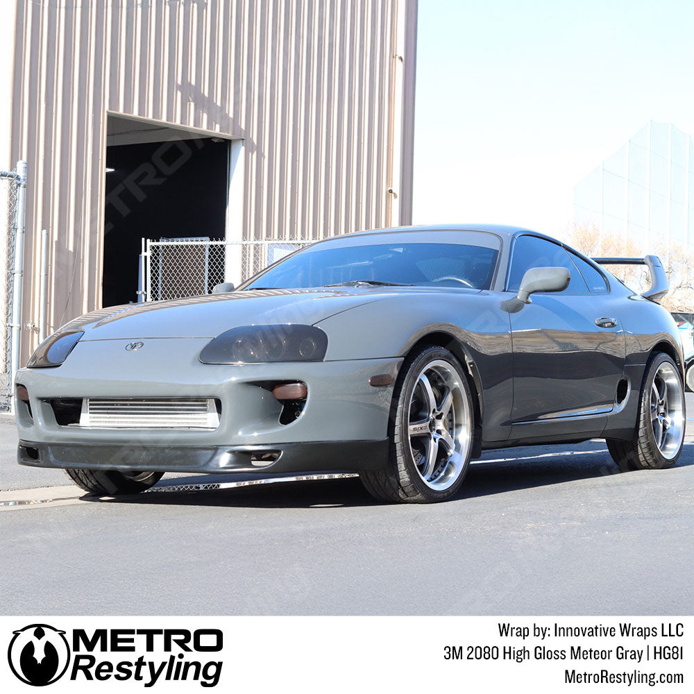 high gloss gray car wrap