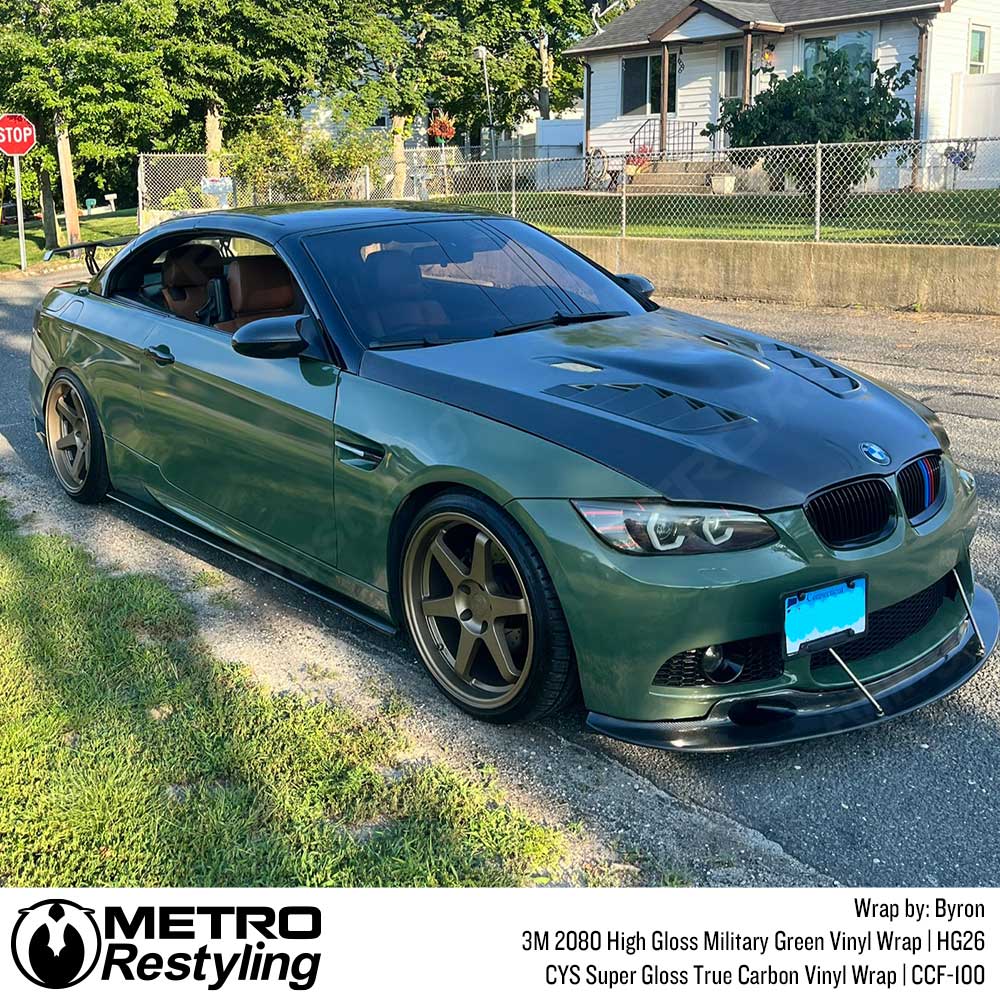 3M 2080 High Gloss Military Green Vinyl Wrap | HG26
