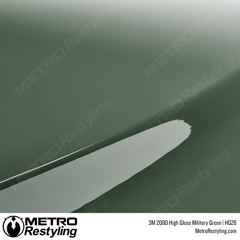 3M 2080 High Gloss Military Green Vinyl Wrap