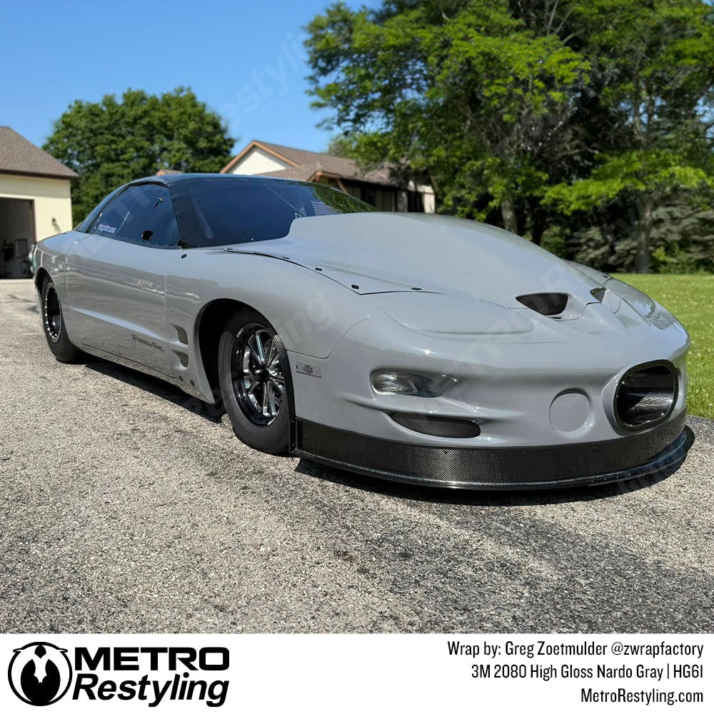 high gloss gray pontiac trans am wrap