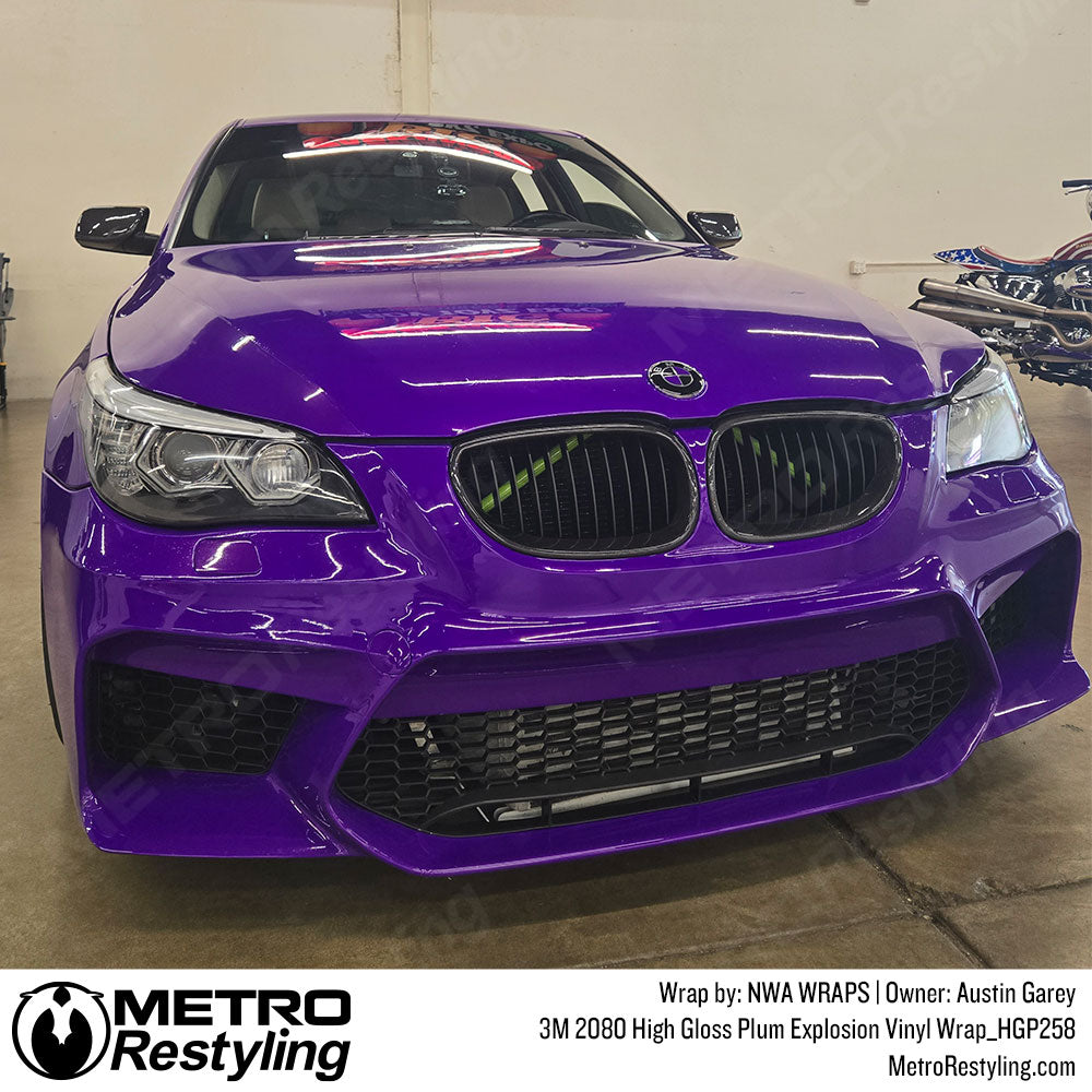 3M GLOSS plum explosion bmw wrap