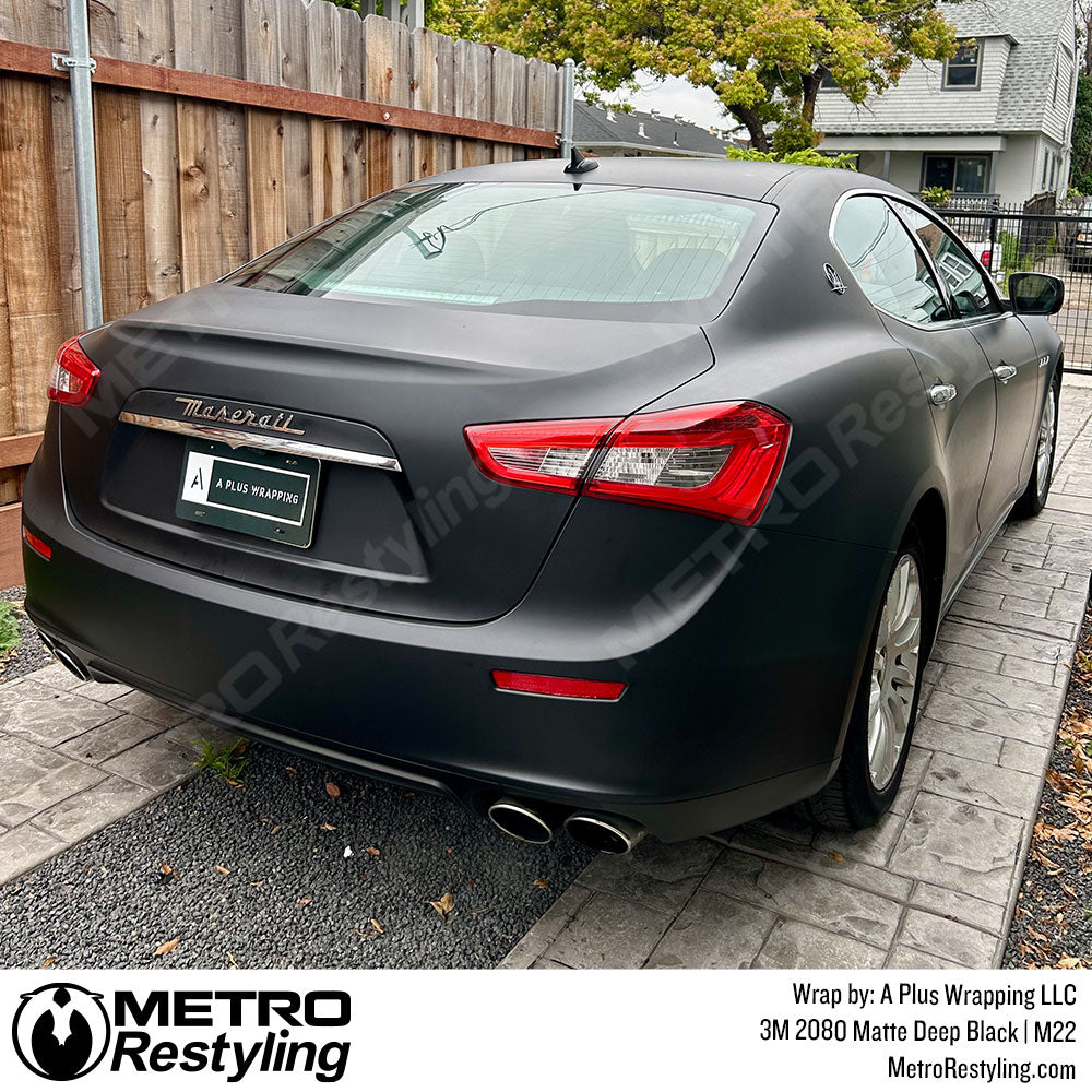 car wrapped black matte vinyl