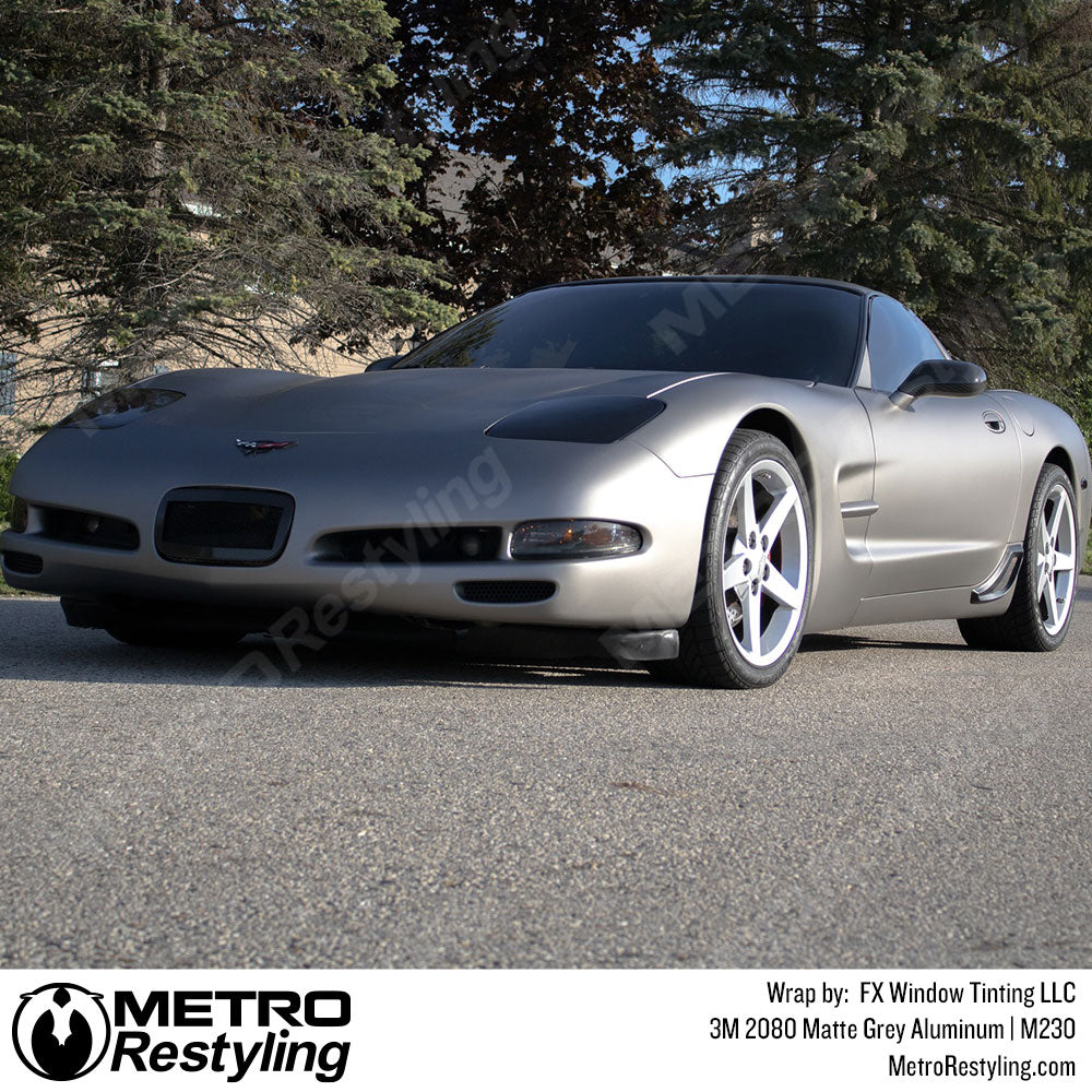 Matte gray corvette wrap