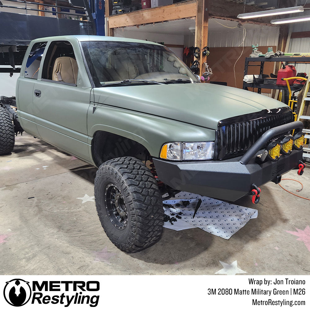 Matte Green Truck Wrap