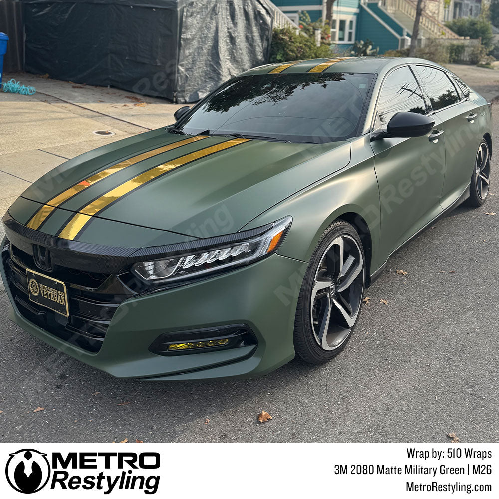 army green honda accord wrap