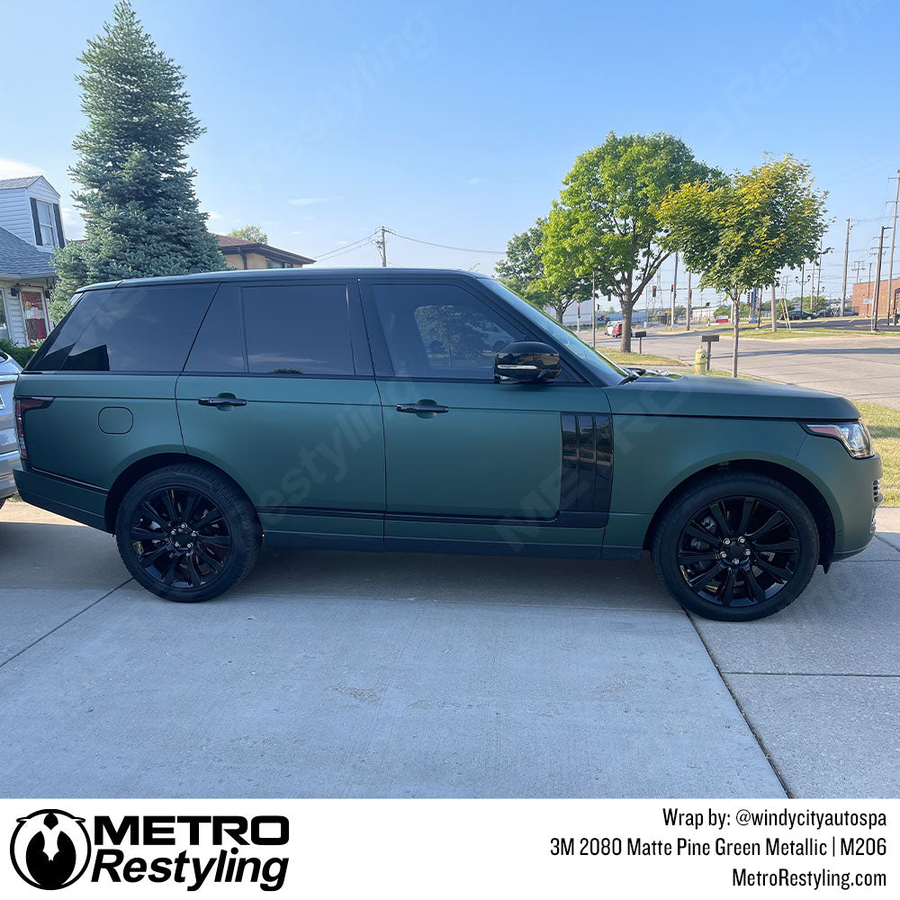 Matte Green range rover wrap