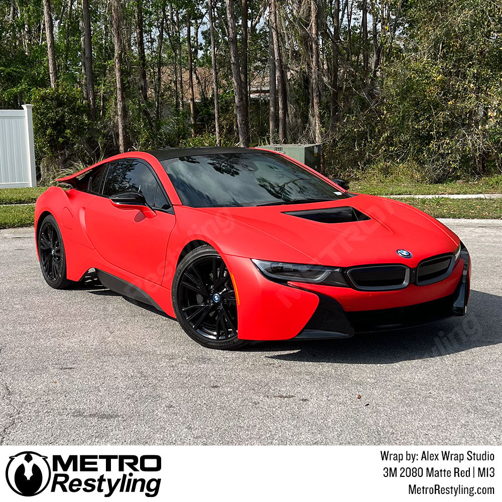 matte red bmw wrap
