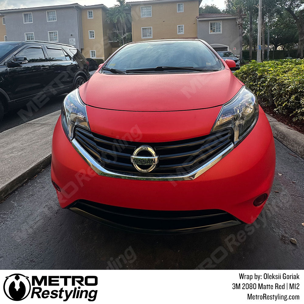 red nissan vinyl wrap