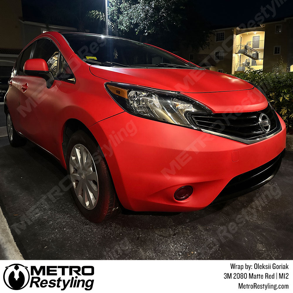 matte red nissan vera note wrap