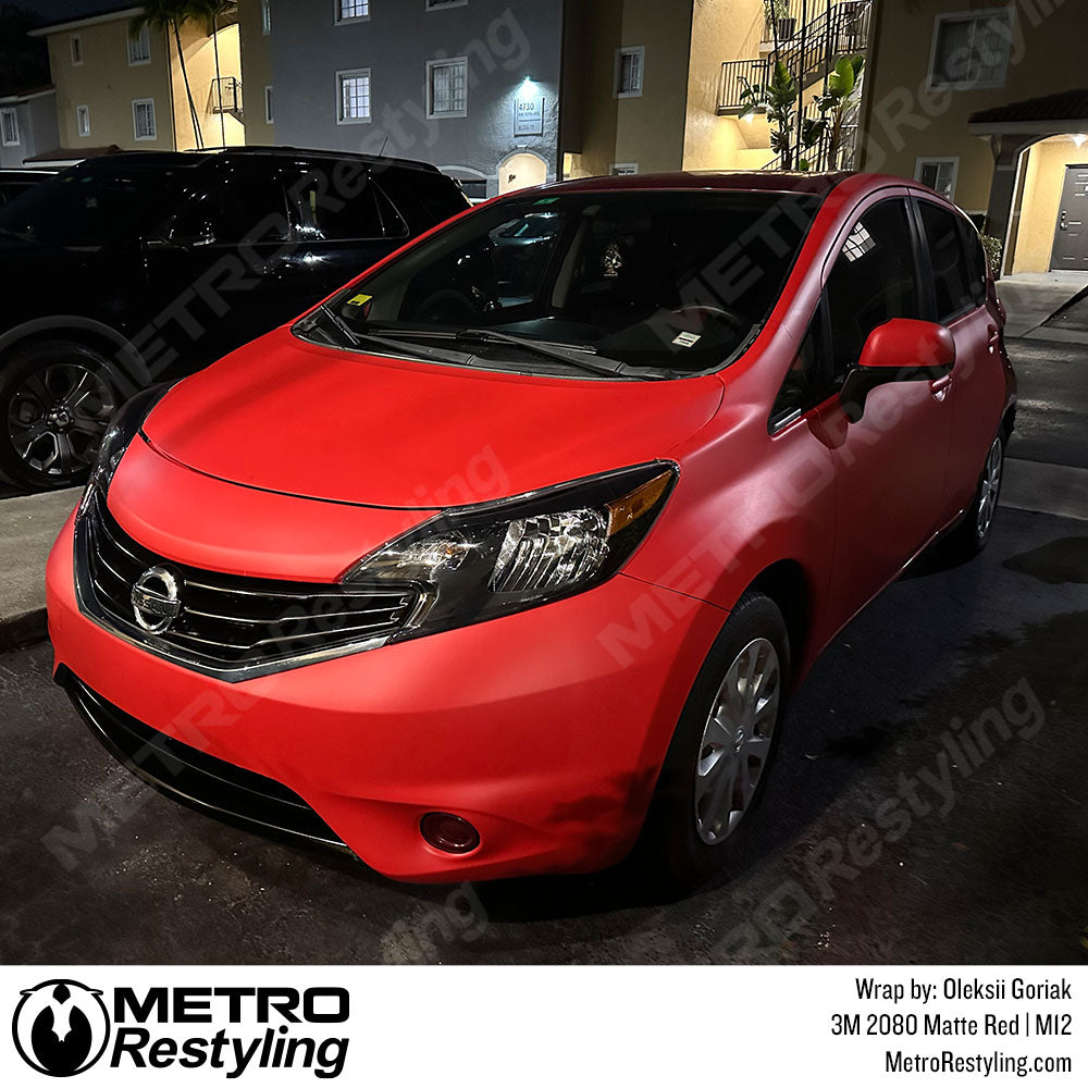 matte red nissan wrap