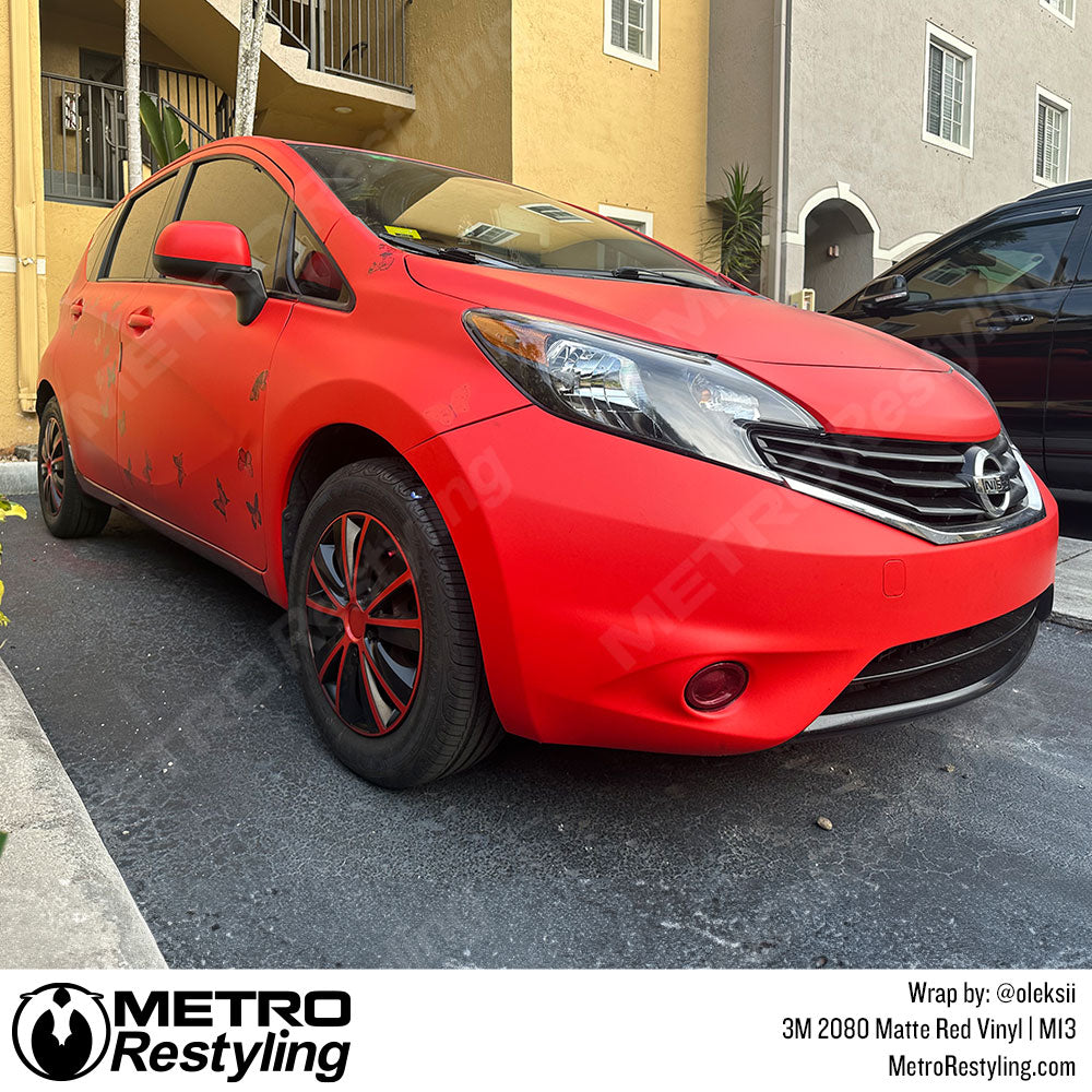 matte red nissan wrap