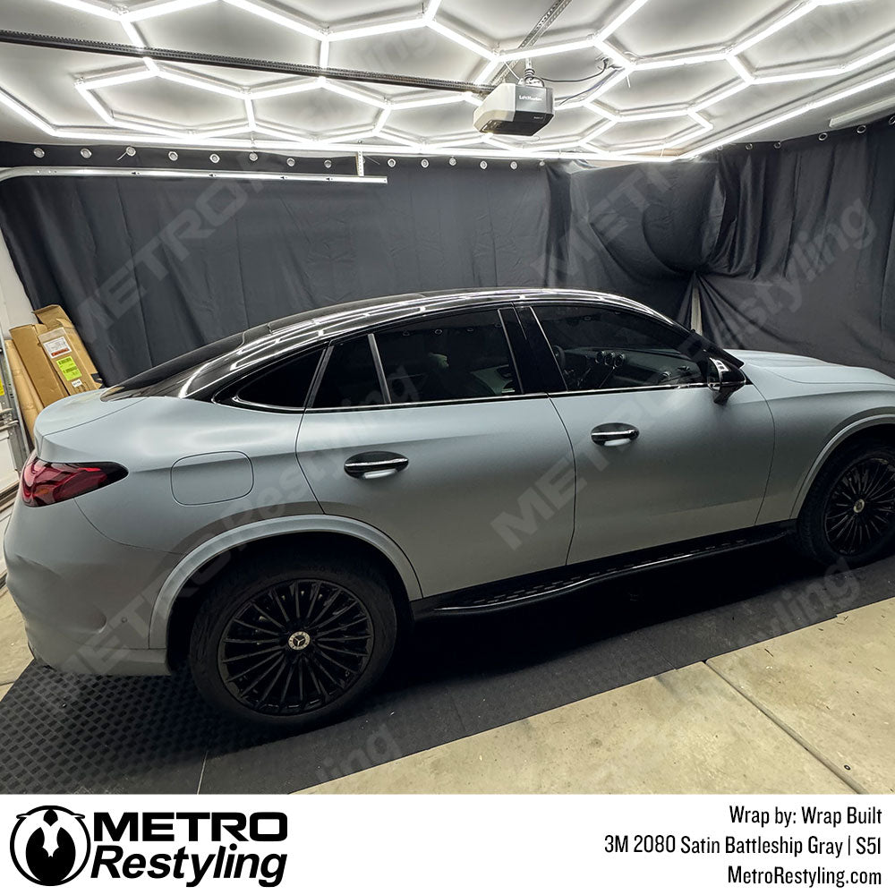 satin battleship gray wrap