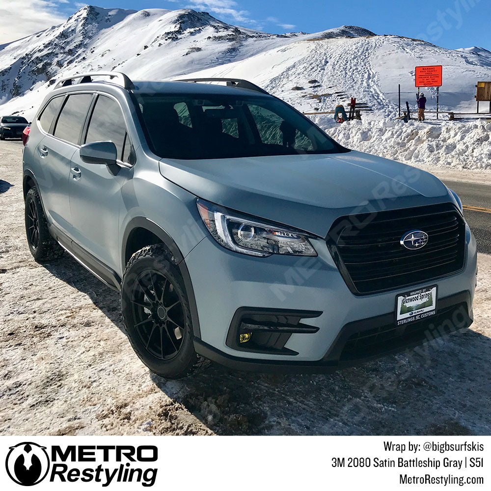 satin battleship gray subaru wrap