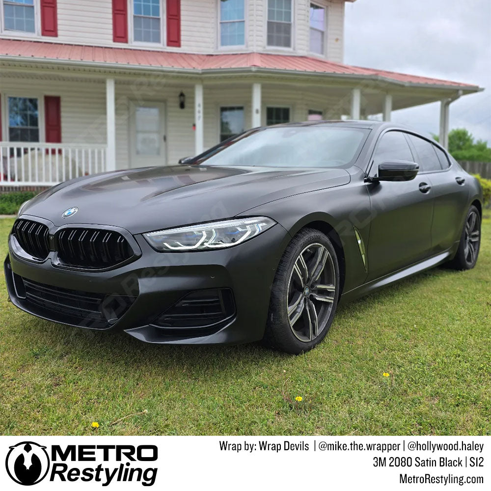 satin black bmw wrap