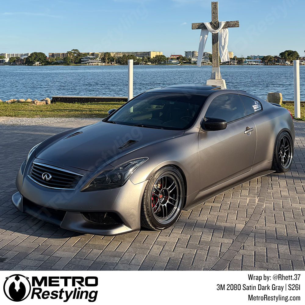 satin dark gray infiniti wrap