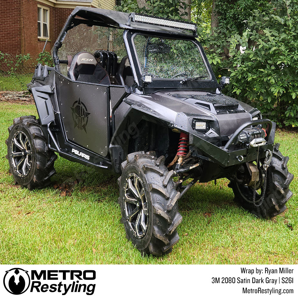 satin gray utv wrap
