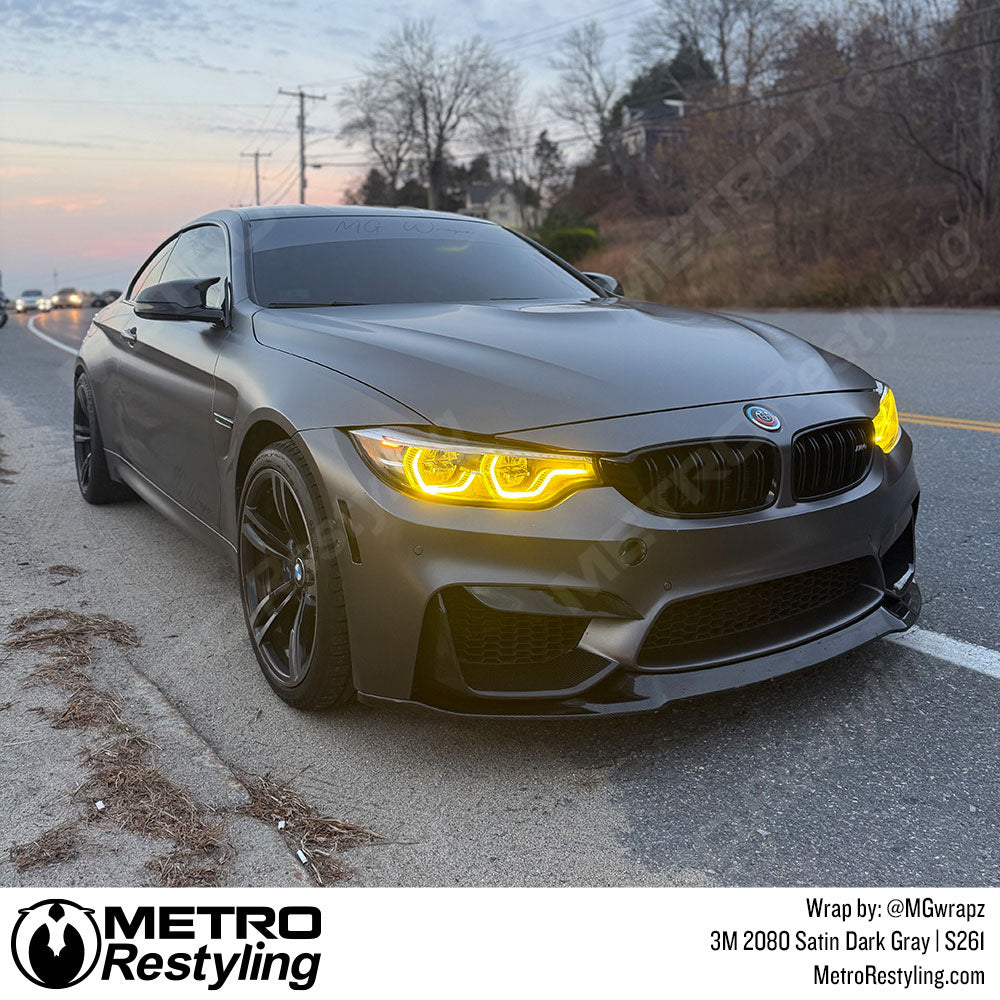satin dark gray bmw wrap
