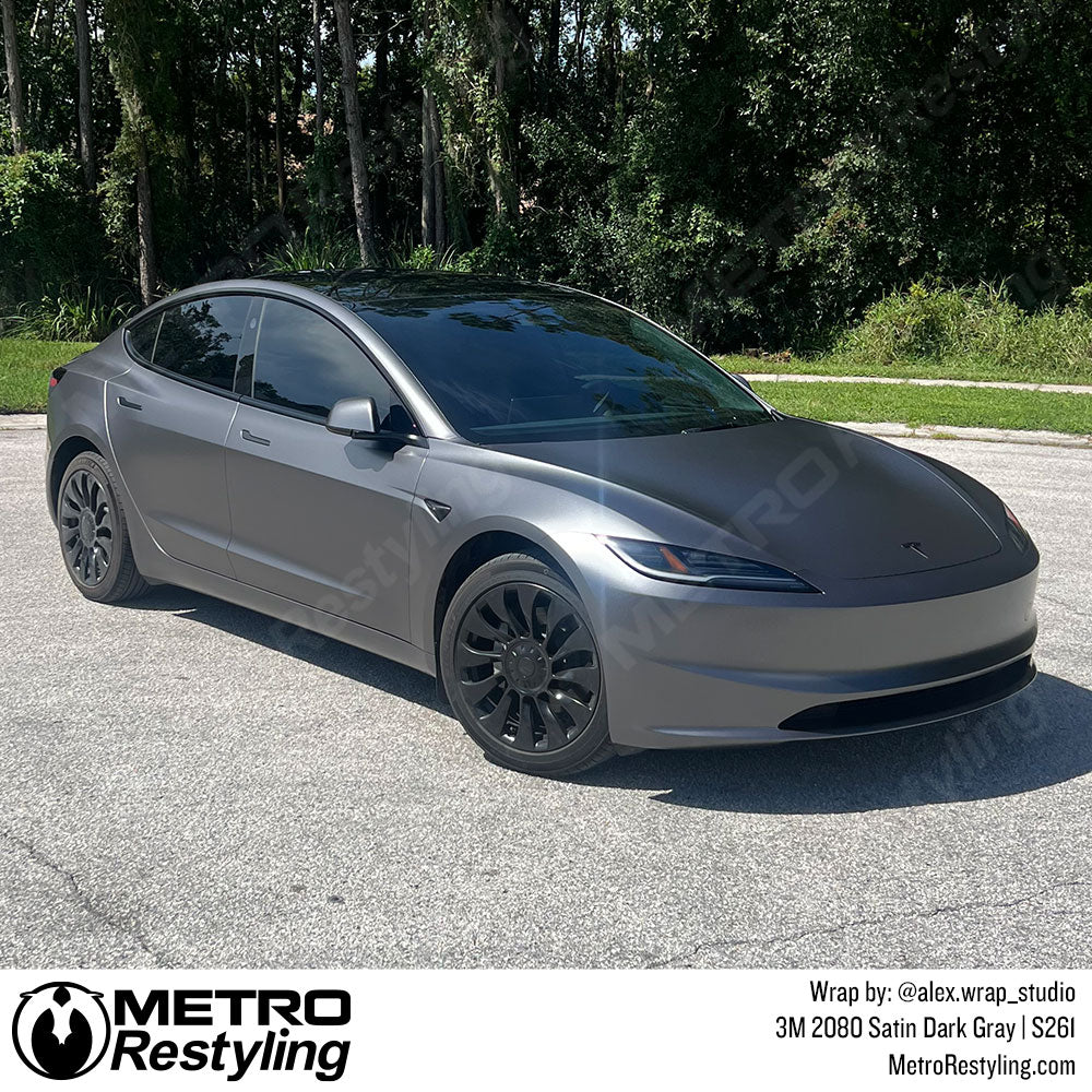 satin gray tesla wrap