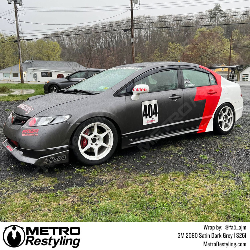 dark gray honda civic wrap
