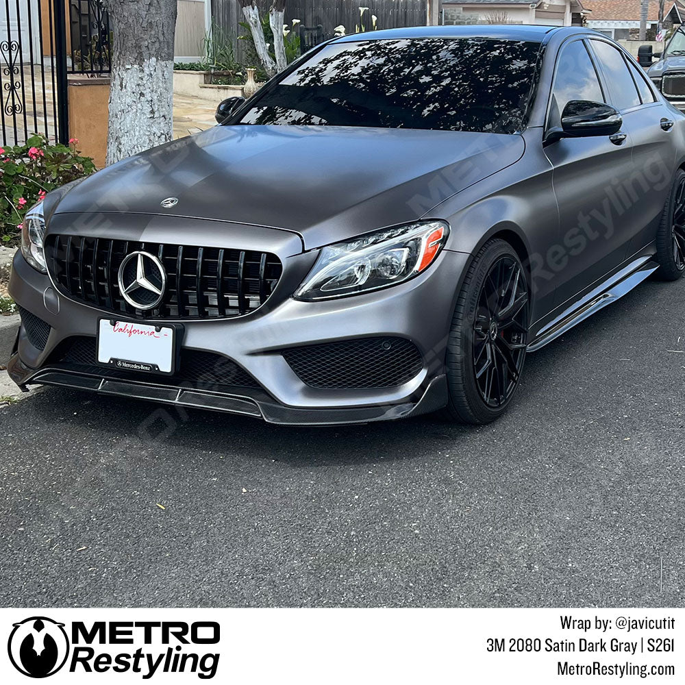 satin gray mercedes wrap