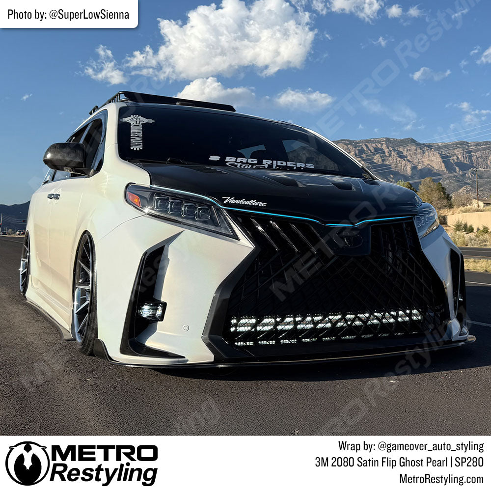 Satin white toyota wrap