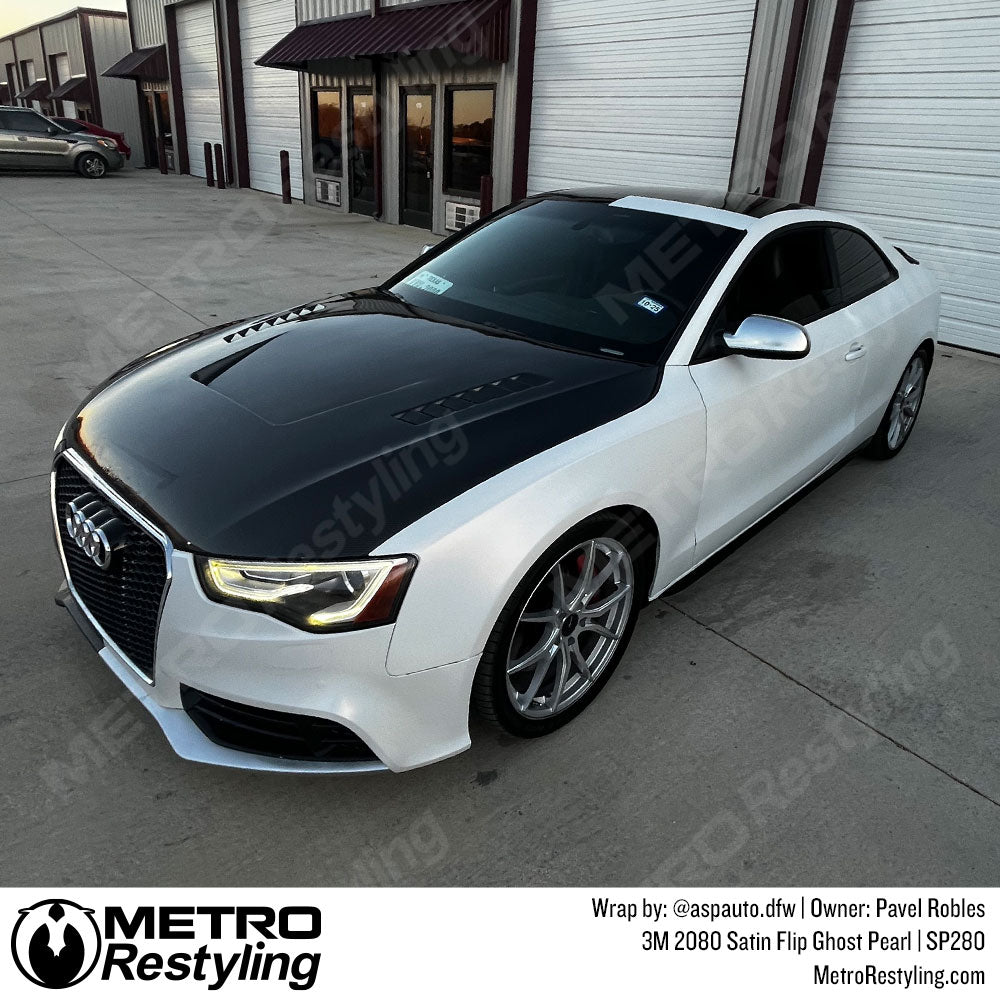 pearl white audi wrap