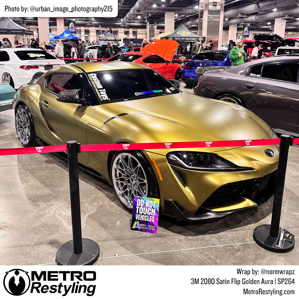 Satin flip golden toyotal wrap