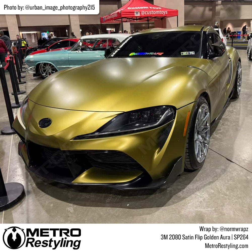 Satin flip golden toyotal wrap