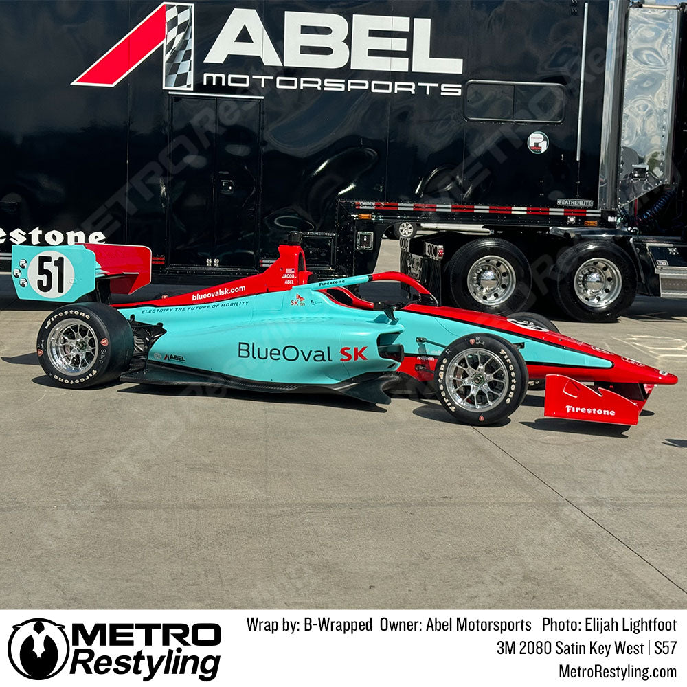 tiffany blue racecar wrap