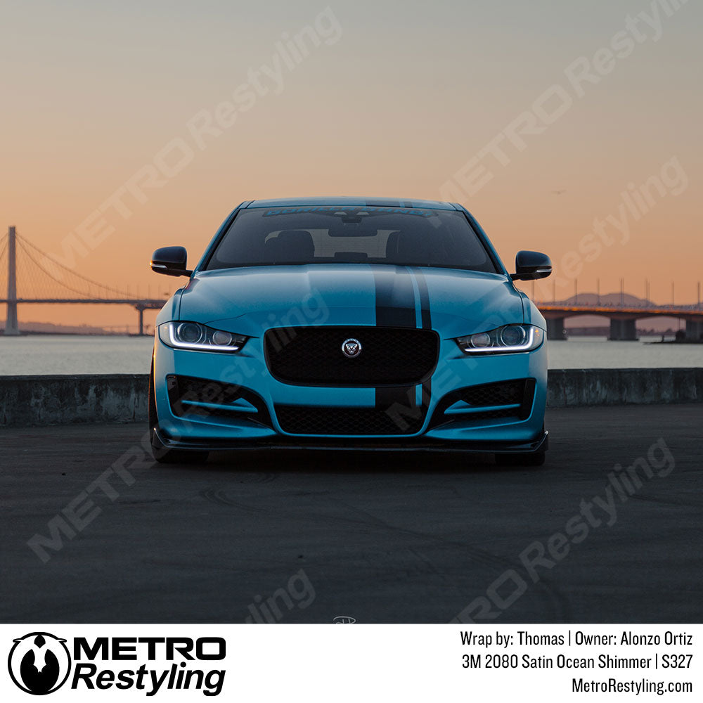 satin blue jaguar wrap