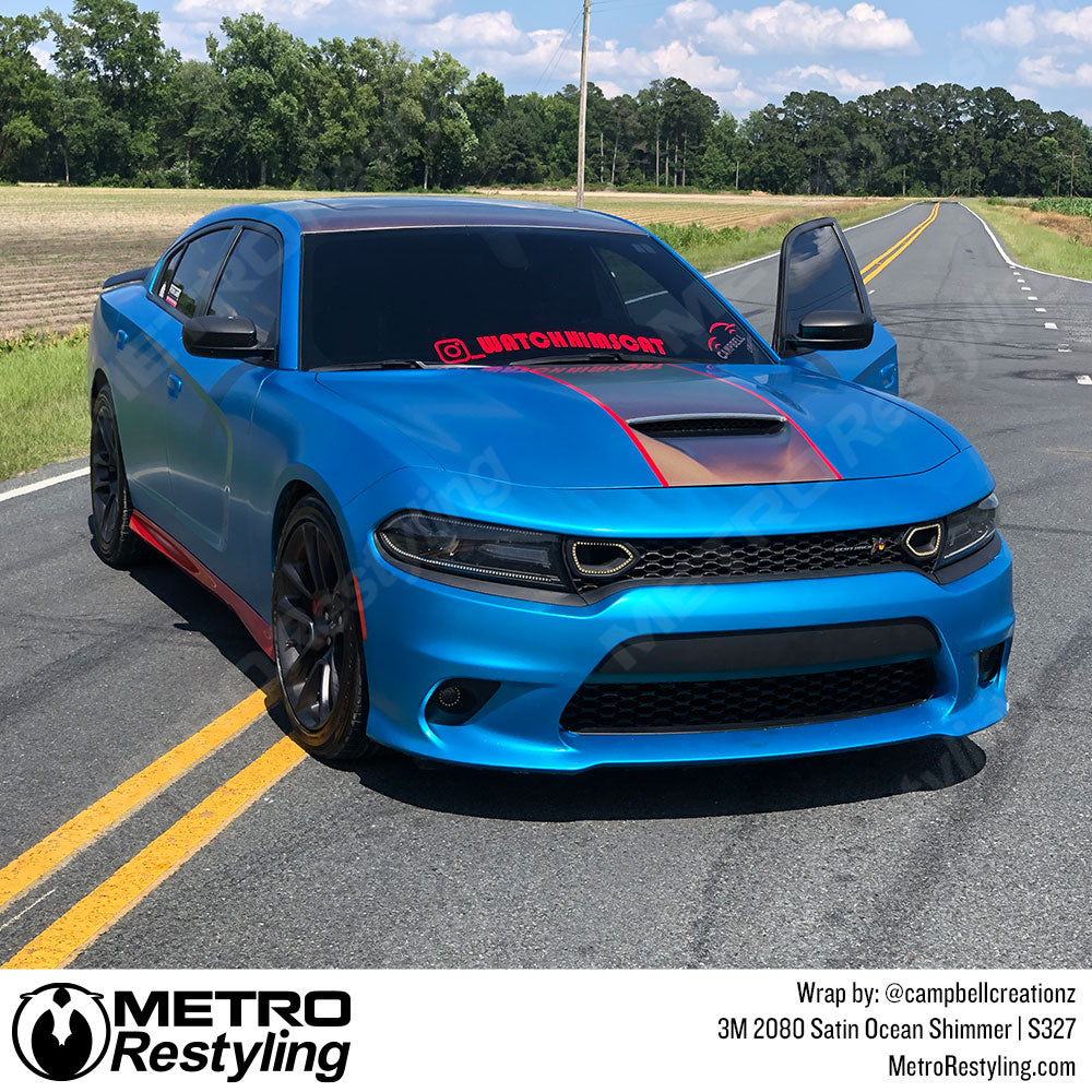 Charger Blue car wrap