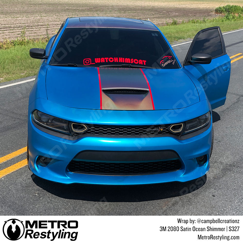 Dodge Charger Blue Wrap