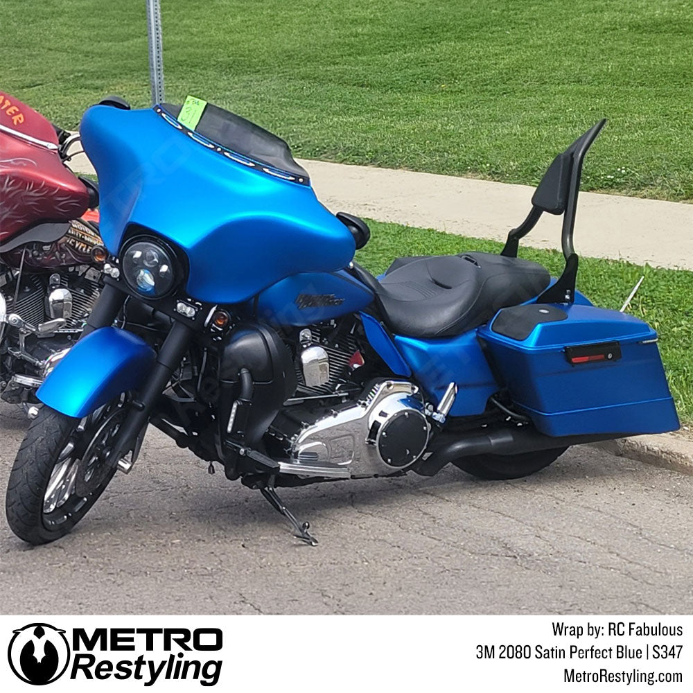 Blue Motorcycle Wrap