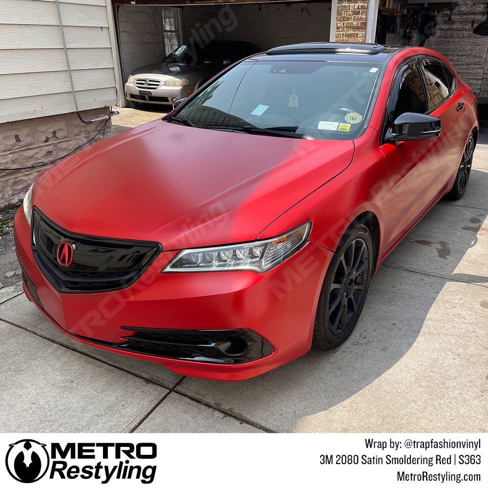 red acura vinyl wrap