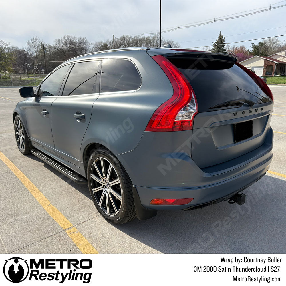 blue grey car wrap