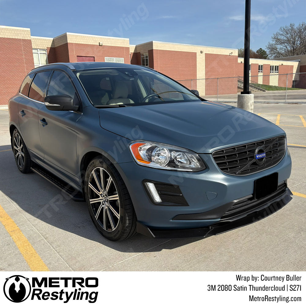 blue grey car wrap