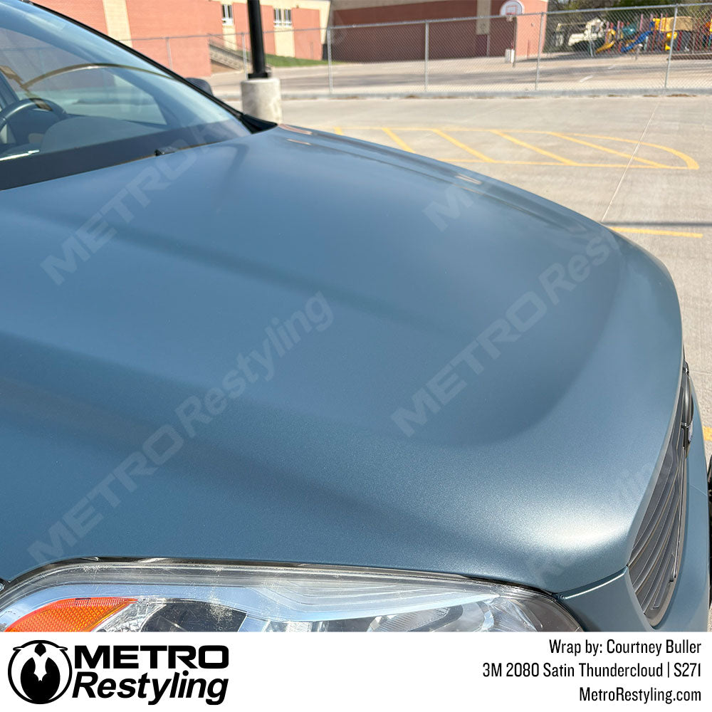 blue grey car wrap
