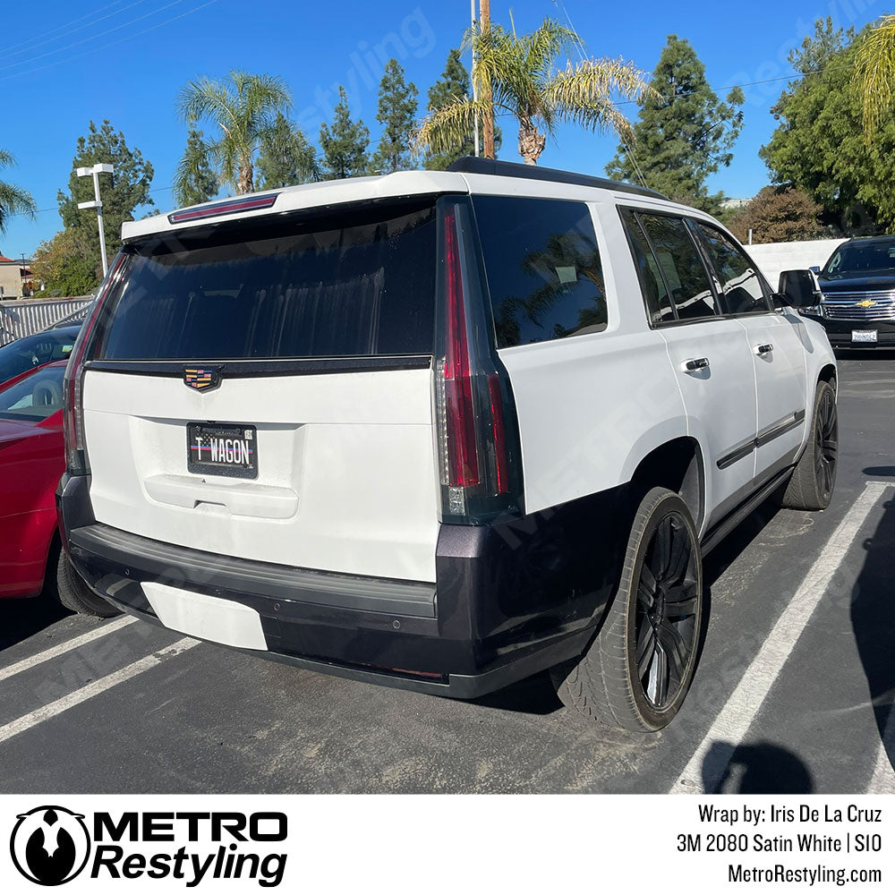 white cadillac wrap