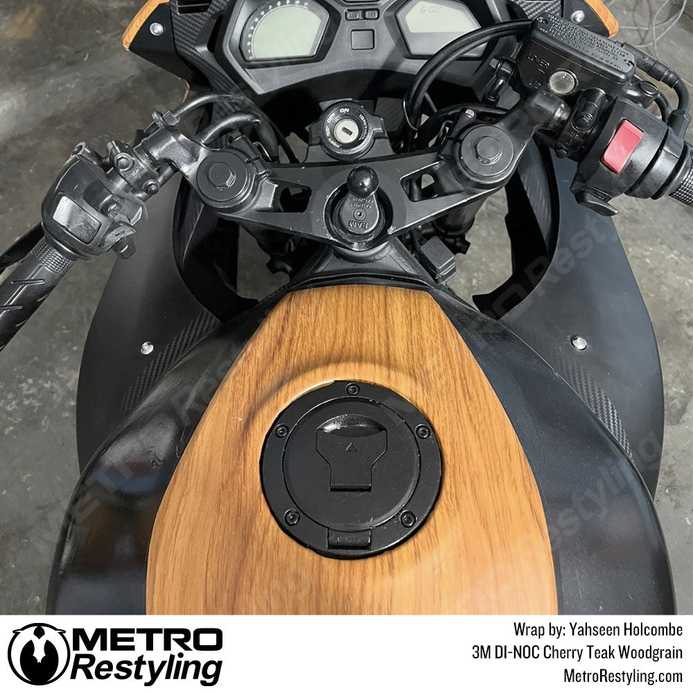 Woodgrain Motorcycle Wrap