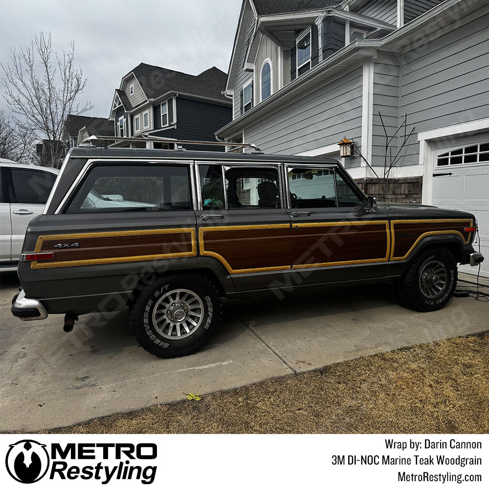 woodgrain jeep wagoneer wrap