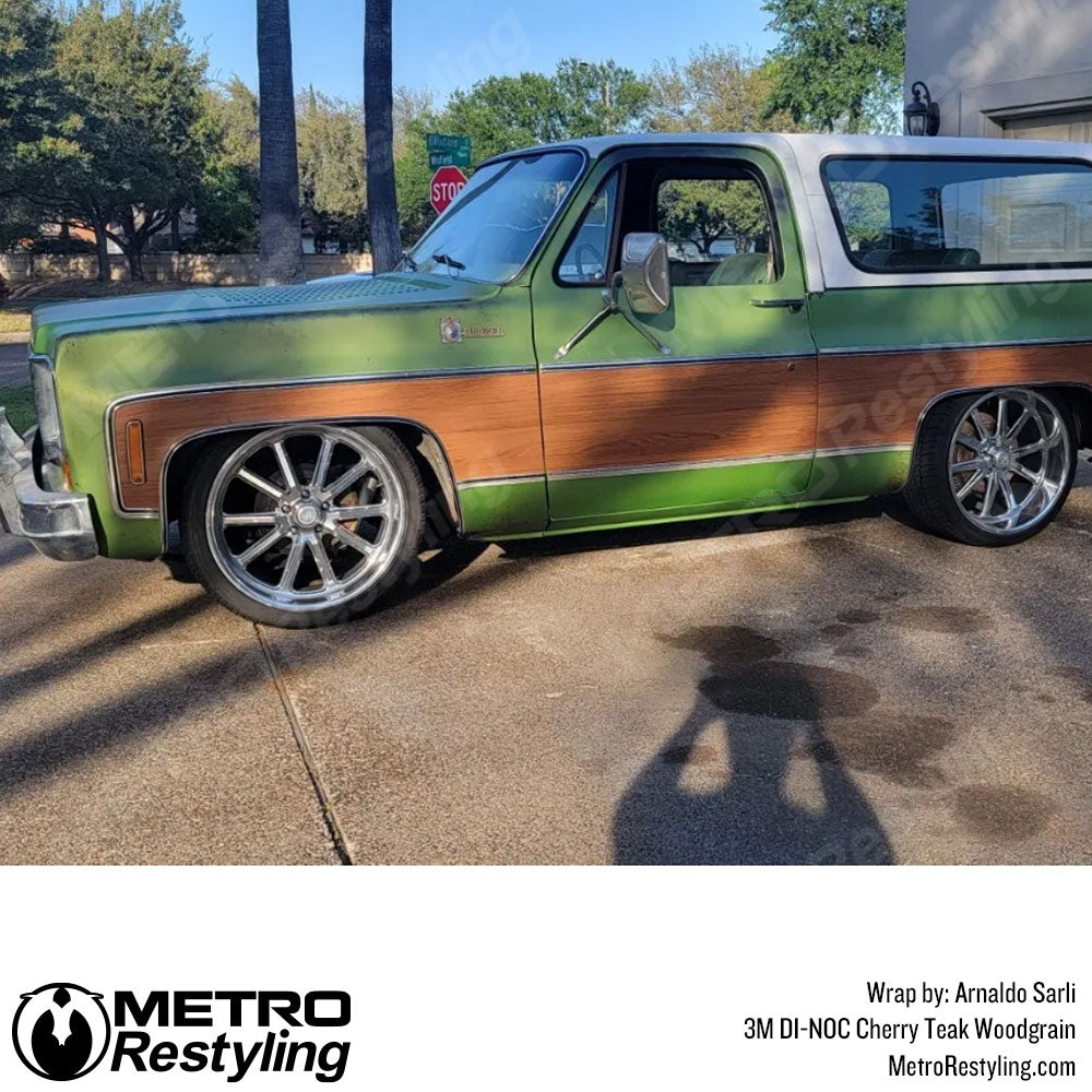 Chevy K5 Blazer Cherry Teak Woodgrain Vinyl Wrap