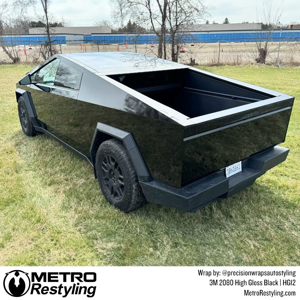 high gloss cyber truck wrap