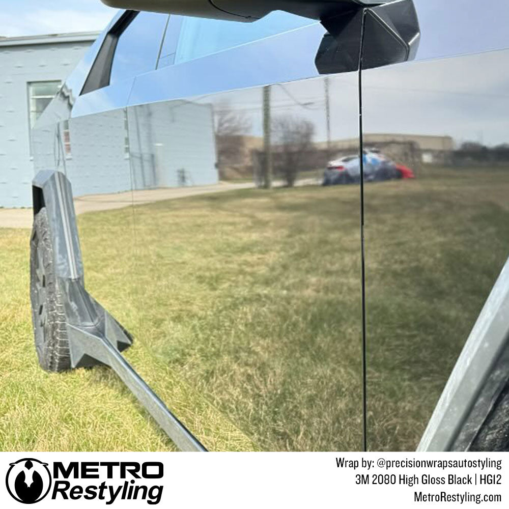 cyber truck wrapped in 3m black