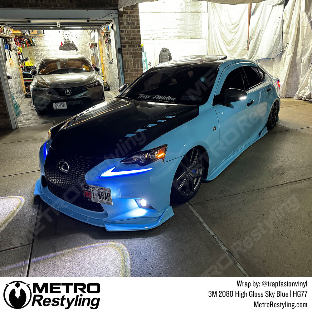 high gloss blue lexus wrap