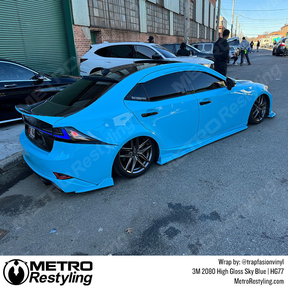 glossy blue lexus wrap