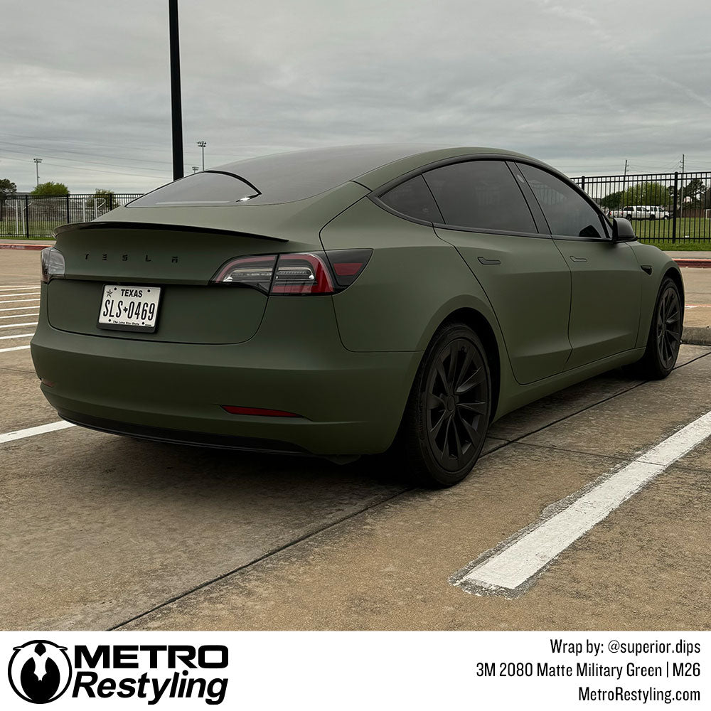 green tesla wrap