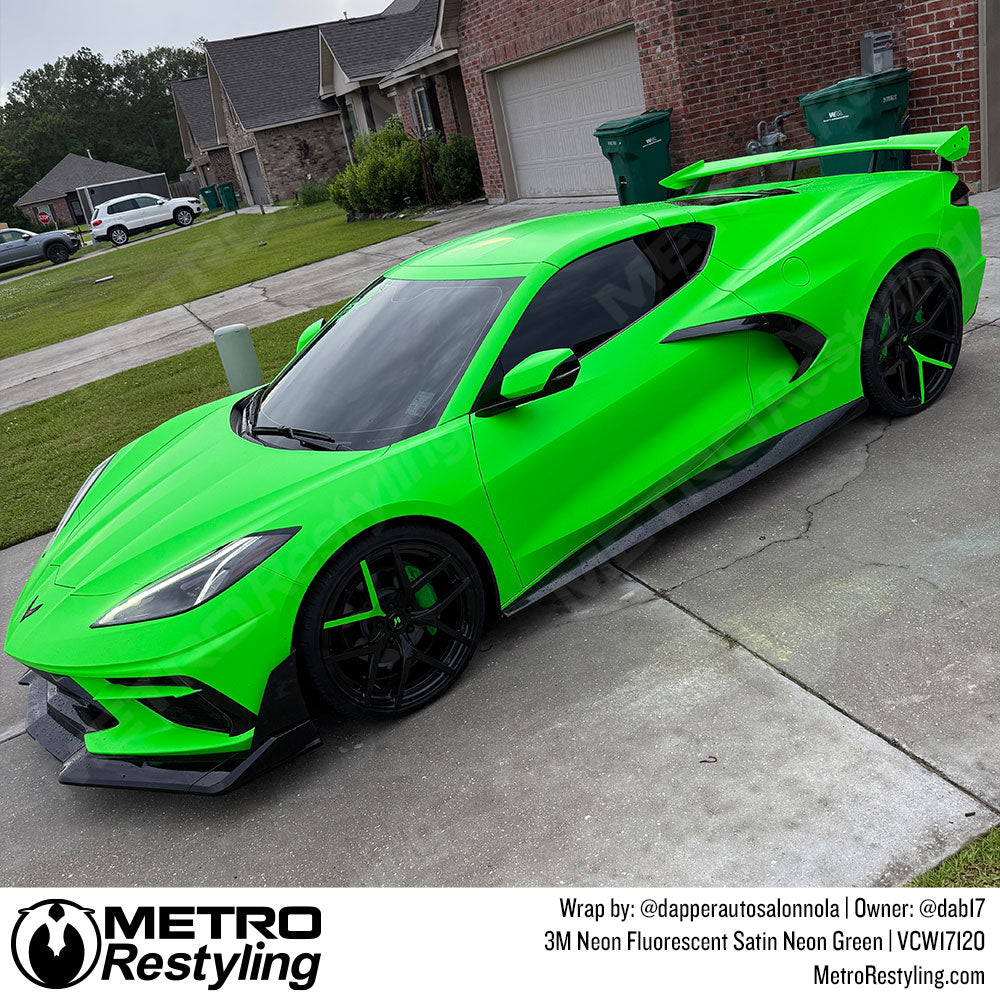 neon green corvette wrap
