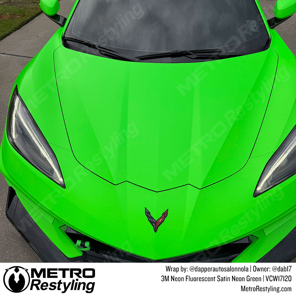 bright green corvette wrap
