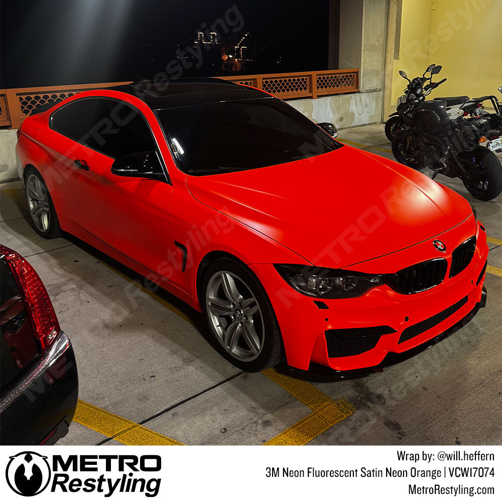 neon orange bmw wrap