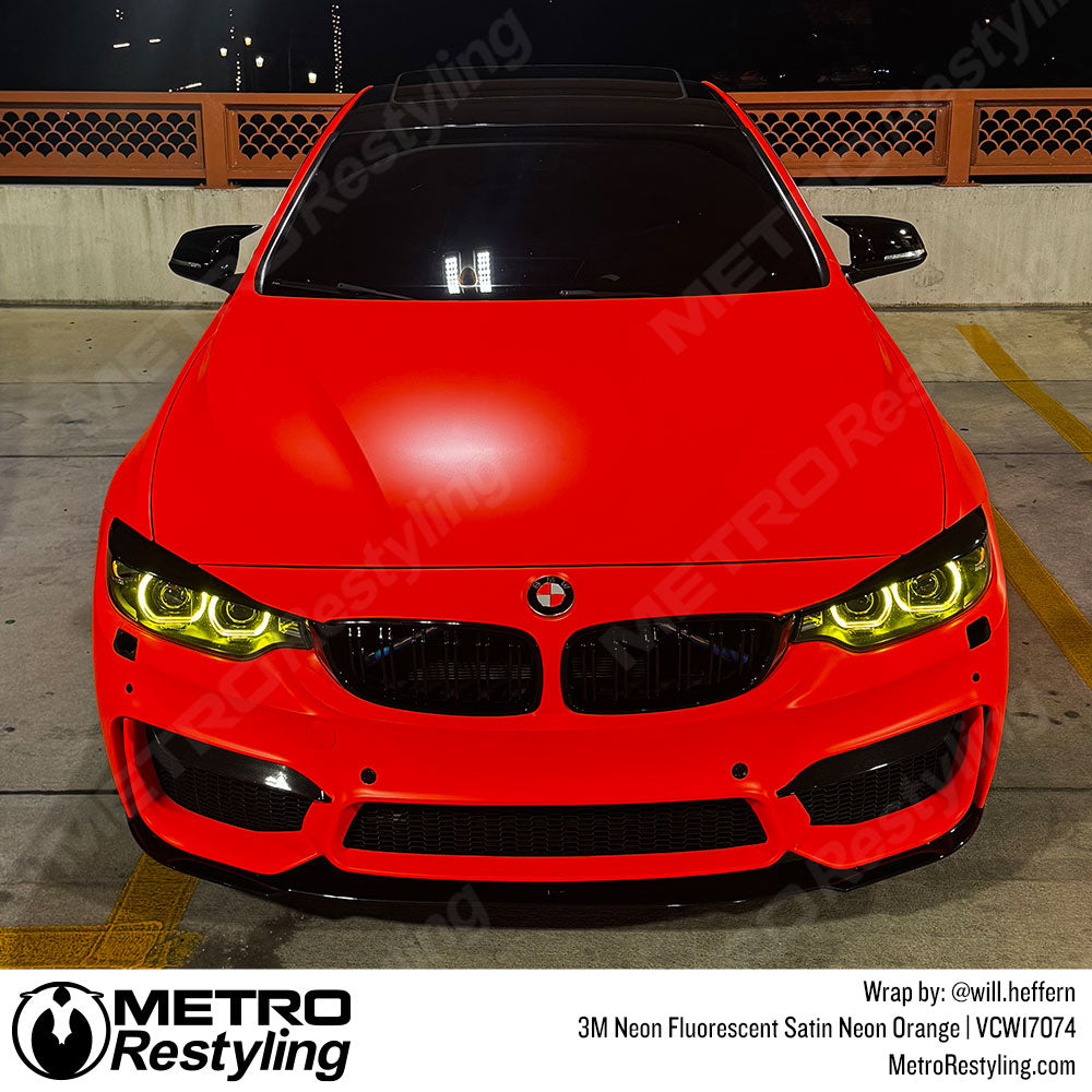 neon orange bmw wrap
